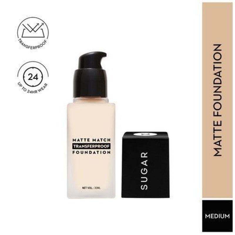 SUGAR Matte Match Transferproof Foundation – 40 Breve (Medium Beige – Warm Undertone)