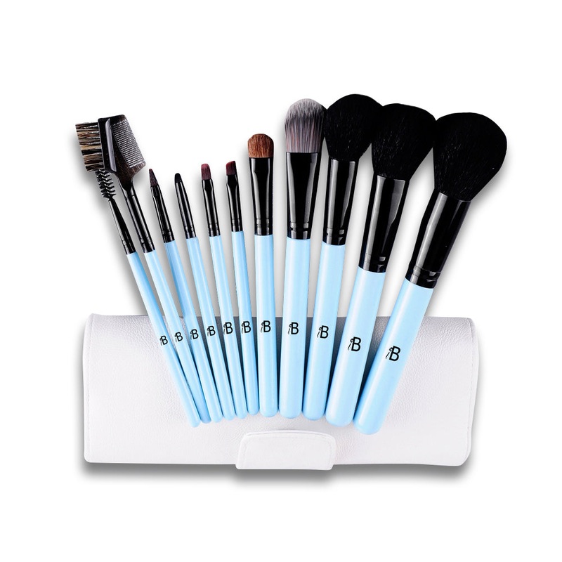 11-Piece IB Logo Essential Luxury Brush Set  Professional Quality with Style White Case