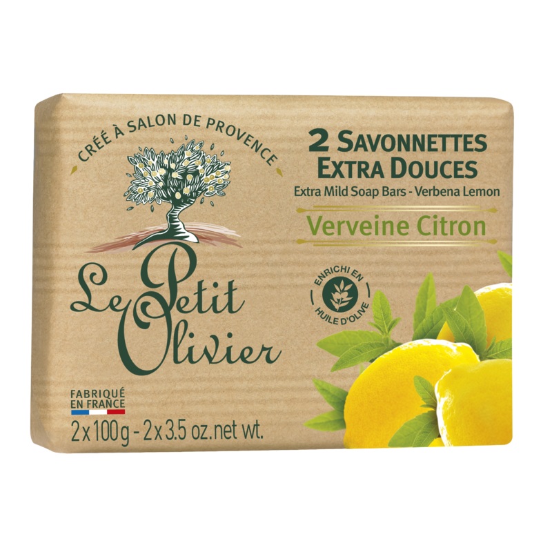 Two Extra Mild Soap Bars Verbena Lemon 200g