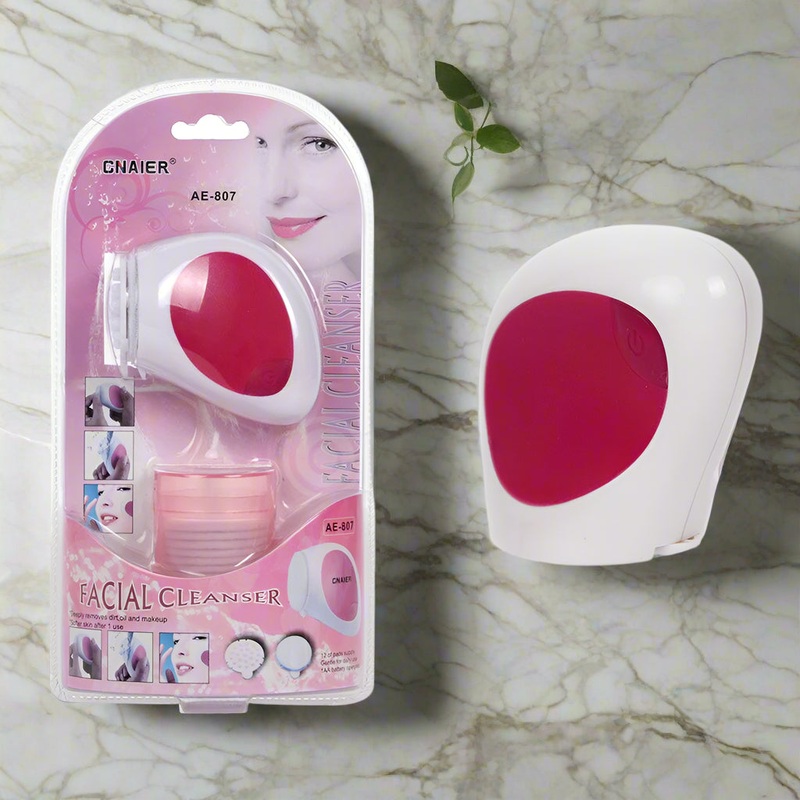 Cnaier AE-807 Facial Cleansing Brush with 12 Refill Pads  Deep Cleanse and Exfoliate  Battery Operated  Free UK Delivery