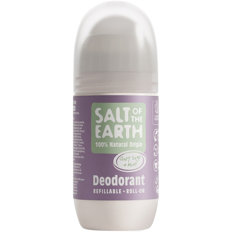 Natural Deodorant Refillable Roll-On | Clary Sage & Mint 75ml