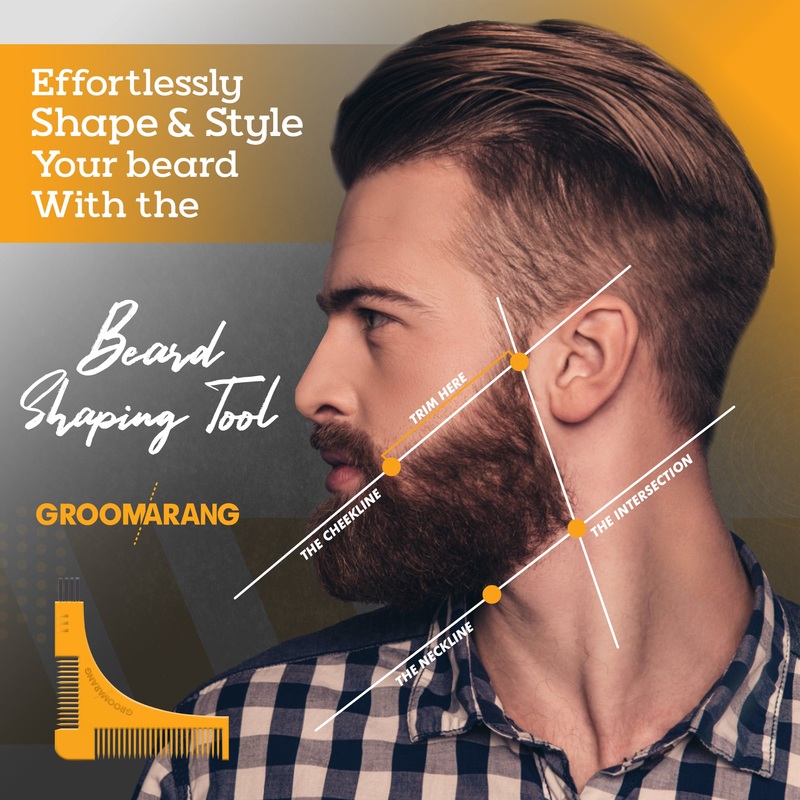 The Groomarang Beard Shaping Template & Beard Comb | Perfect Lines, Every Time