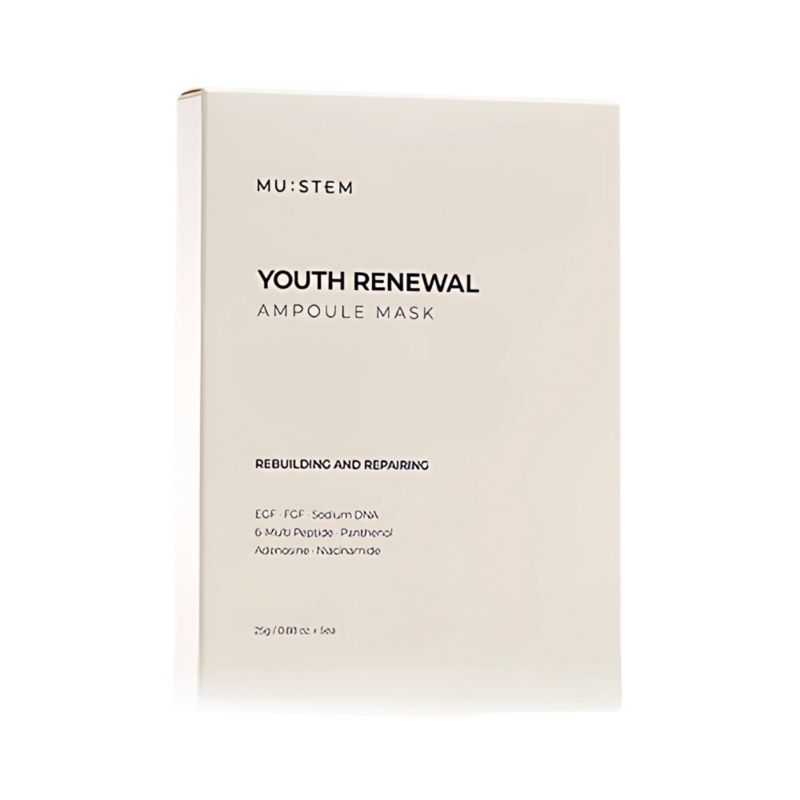 MU:STEM Youth Renewal Ampoule Mask Pack 1 Box (5 Sheets)