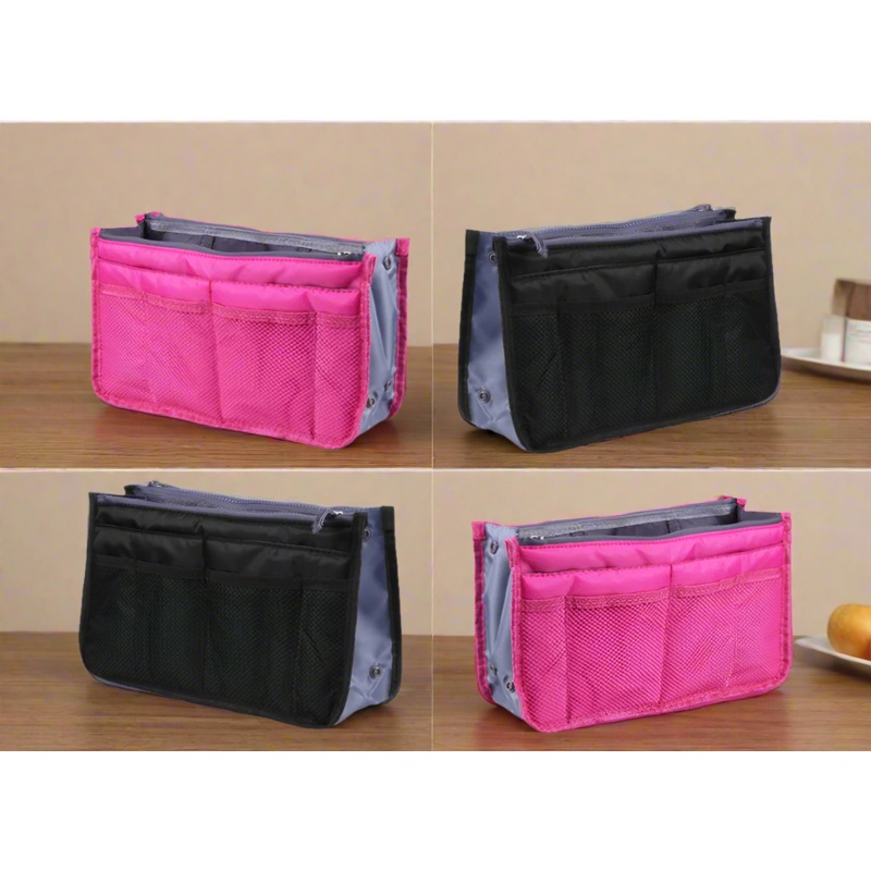 Glamza Multi-Pocket Travel Bag  Ultimate Organiser for Makeup, Toiletries & Accessories | FREE UK Delivery Black