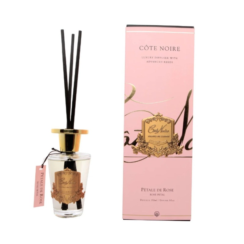 Cote Noire Diffuser Rose Petal 150ml Gold