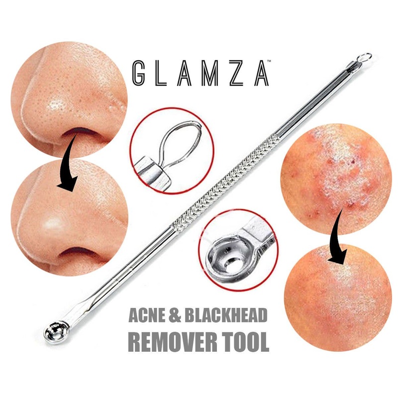Glamza Double-Ended Spot Removal Tool  Precision Blackhead & Pimple Extractor x1