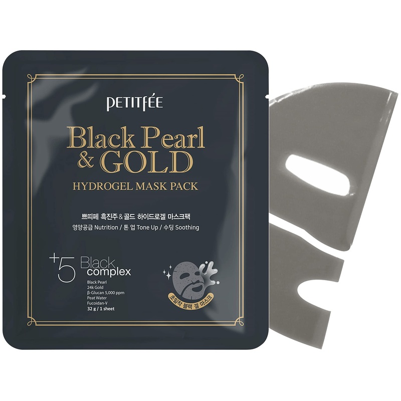PETITFEE Black Pearl & Gold Hydrogel Mask Pack 5ea
