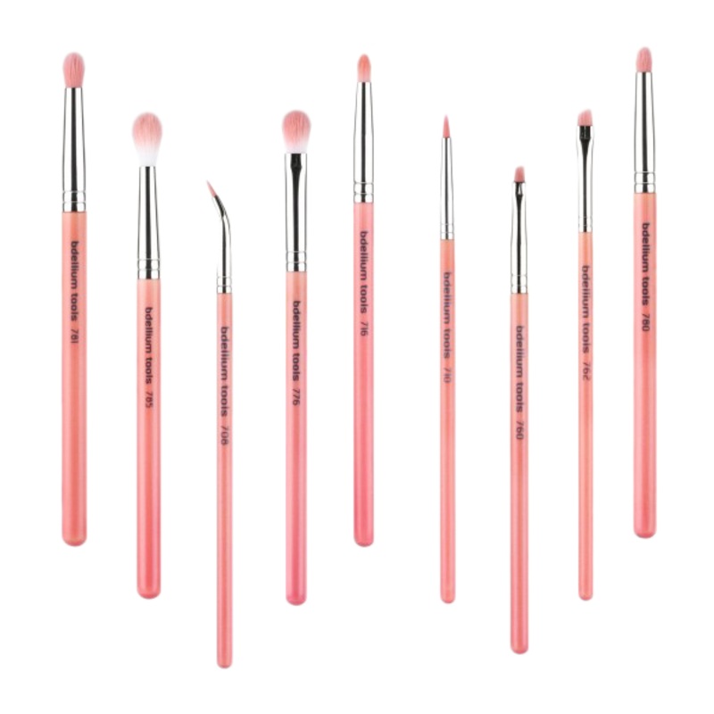 Bdellium Tools Pink Bambu Brushes for Eyes 762 SmallAngle (Pink)