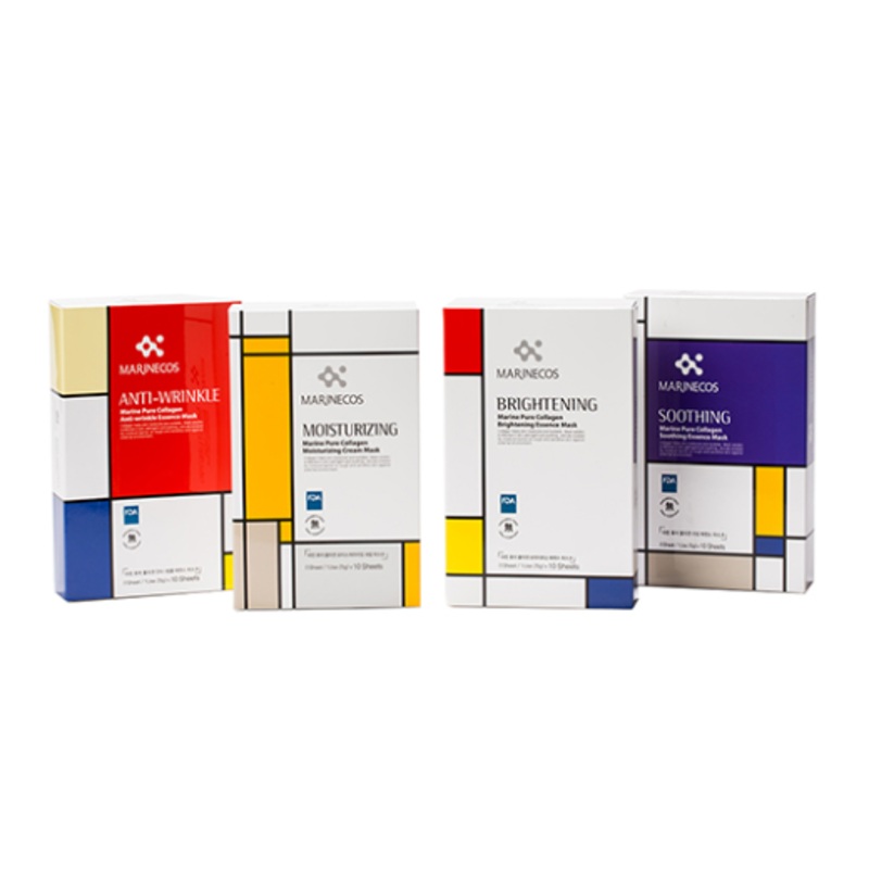 MARINECOS Marine Pure Collagen Essence Mask 25g*5ea – 4 Types Moisturizing