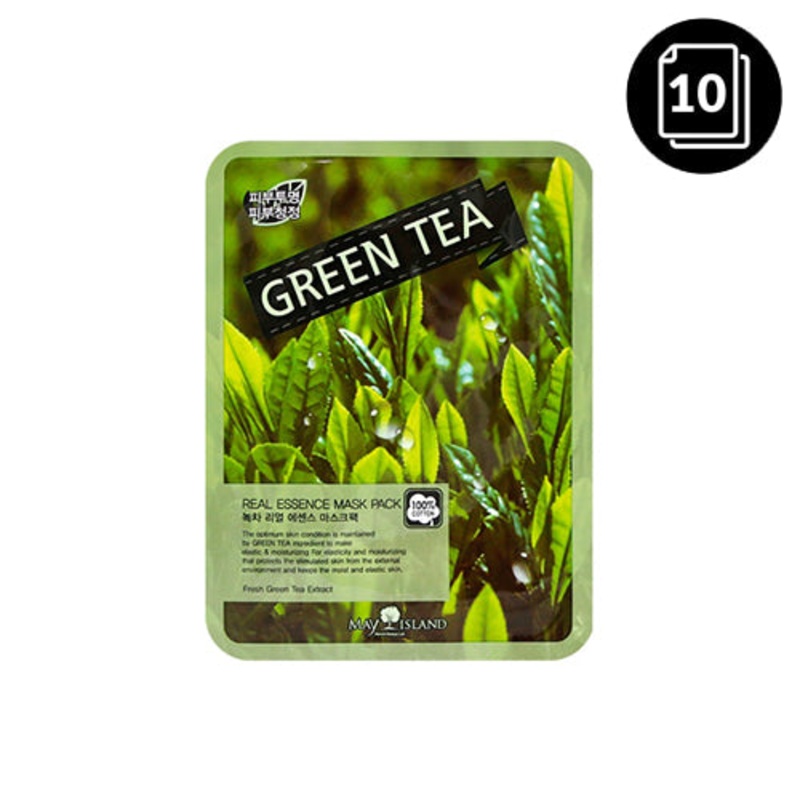 MAY ISLAND Green Tea Real Essence Mask Pack 10ea 10ea