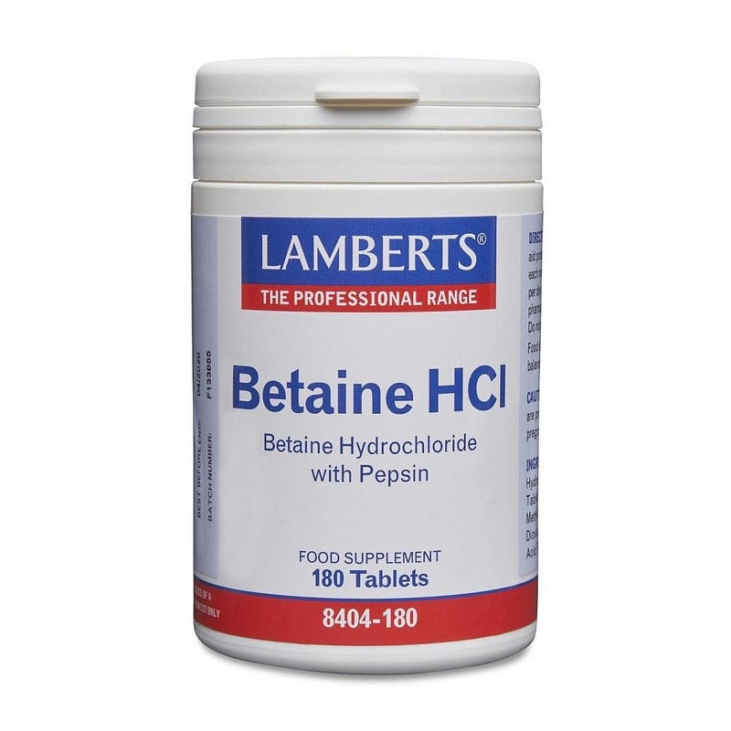 Betaine HCl 324mg/Pepsin 5mg 180 tablets