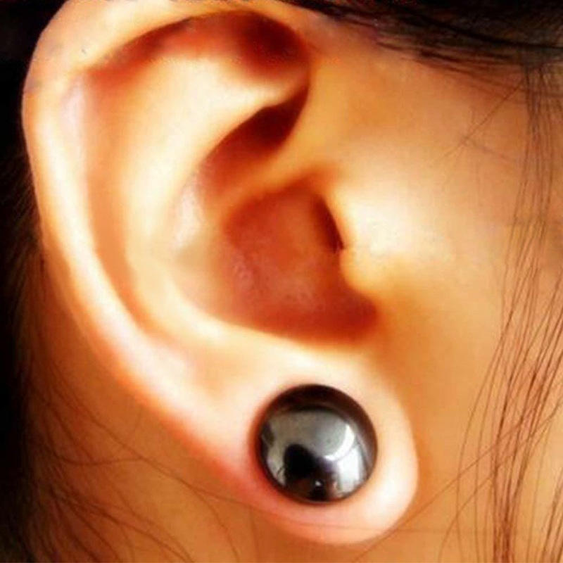 Glamza 2-in-1 Black Ear Studs & Magnetic Slimming Studs  Fashion Meets Wellness