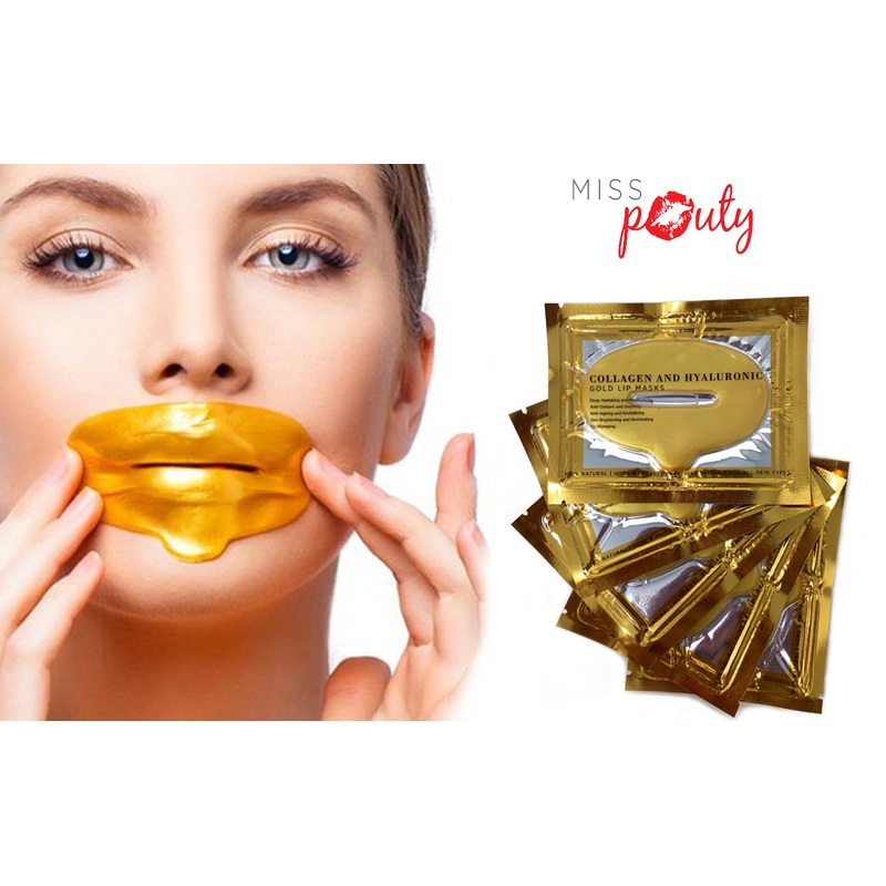 X10 Miss Pouty 24K Gold Collagen & Hyaluronic Lip Masks  Deep Hydration & Plumping | Free UK Delivery