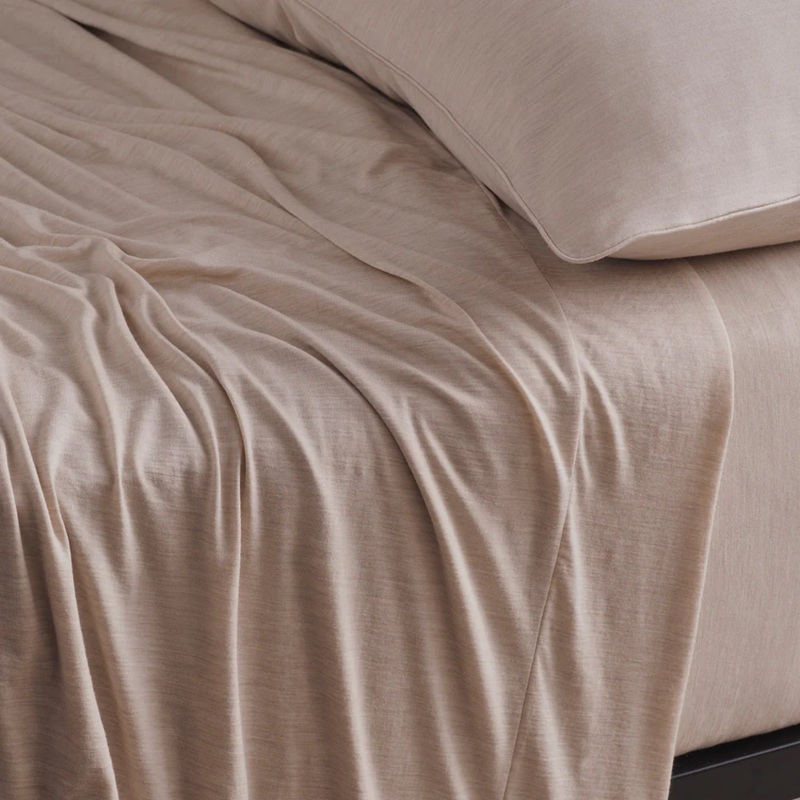 Merino Jersey Flat Sheet – Tropical Sand – Super King