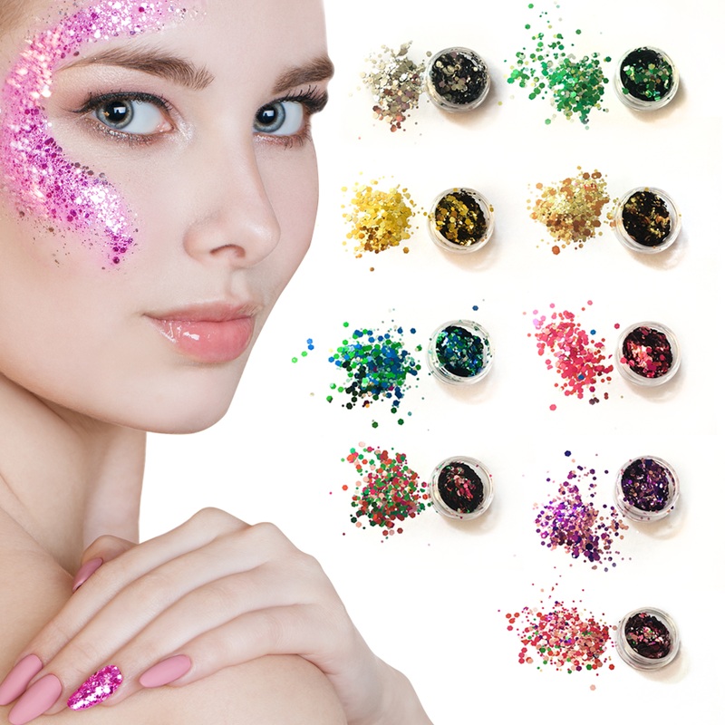 Chunky Unicorn Mermaid Glitter Pots 2g  Multi-Use Cosmetic Glitter with Free UK Postage UNICORN – Sunshine (Shiny Gold)