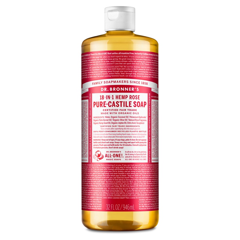 Rose Pure Castile Liquid Soap 1 litre
