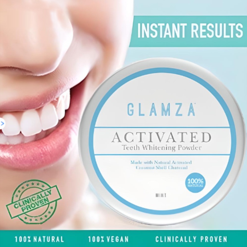 Glamza Activated Charcoal Teeth Whitening Powder – 50g