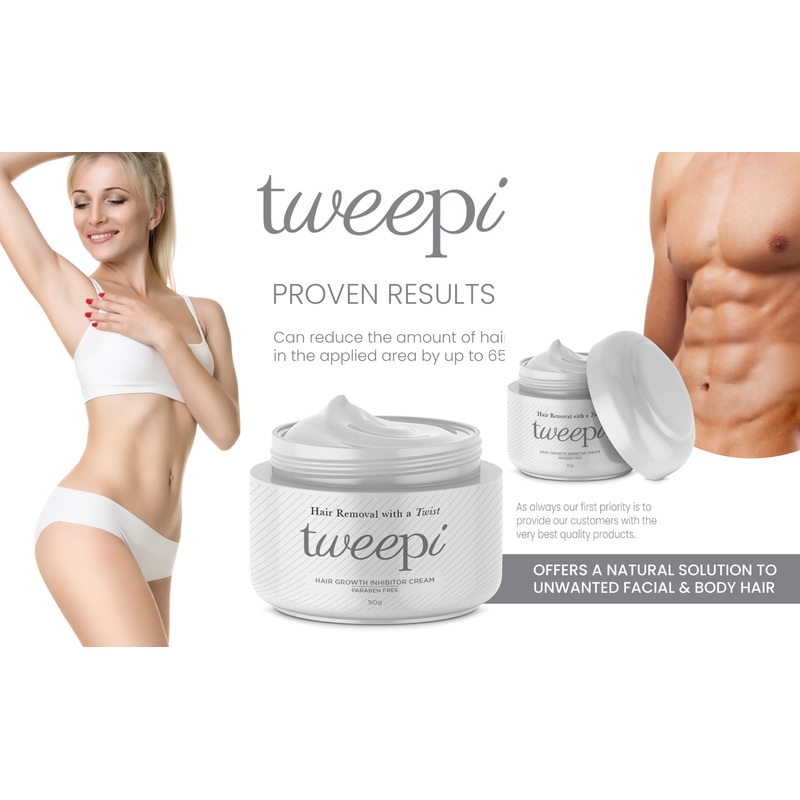 Tweepi Hair Growth Inhibitor Cream  Advanced Ant Egg Formula for Long-Term Hair Reduction