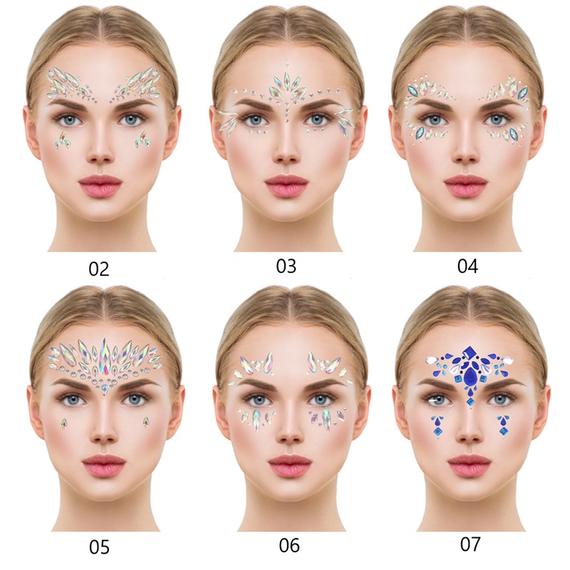 Glamza Festival Face Jewels  Self-Adhesive Face & Body Crystals | Free UK Delivery 02