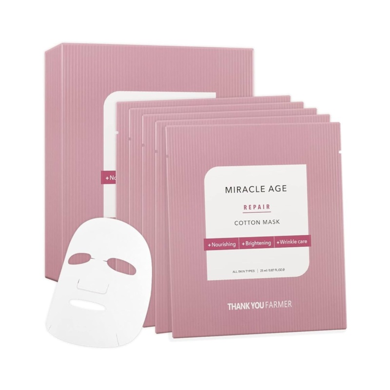 THANK YOU FARMER Miracle Age Repair Cotton Mask 25ml X 5 Pads