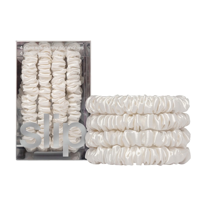 Pure Silk Skinny Scrunchies – White 1 Unit