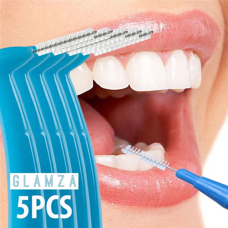 Glamza Interdental Toothbrushes 5-Pack  Plaque-Fighting Oral Care with Free UK Delivery x1 Pack of 5